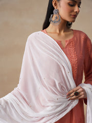Mukaish Chiffon Dupatta - The Lucknowi Chikan 