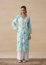 Load image into Gallery viewer, Aadat Mulmul Straight Chikankari Kurti