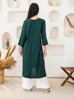 Load image into Gallery viewer, Ulfat Rayon Chikankari &amp; Mukaish Straight Kurti
