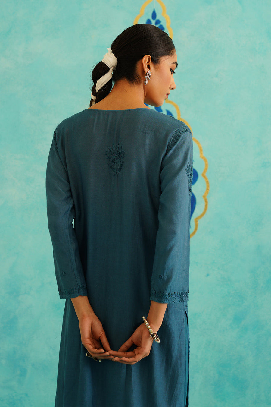 Malhar Rayon Chikankari Kurti Set