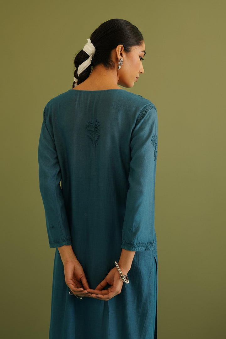 Malhar Rayon Chikankari Kurti Set