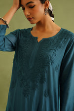 Load image into Gallery viewer, Malhar Rayon Chikankari Kurti Set
