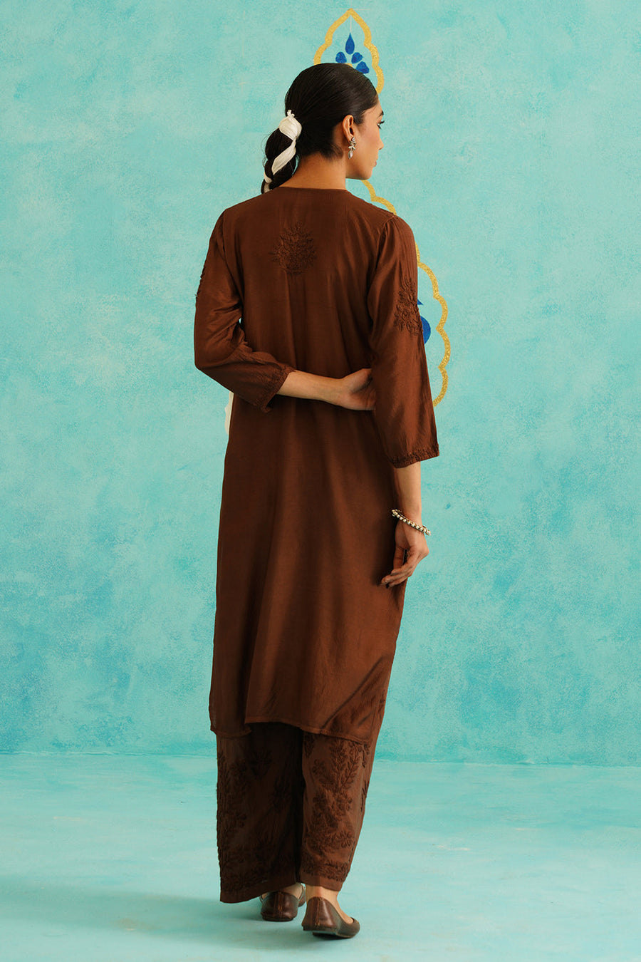 Malhar Rayon Chikankari Kurti Set