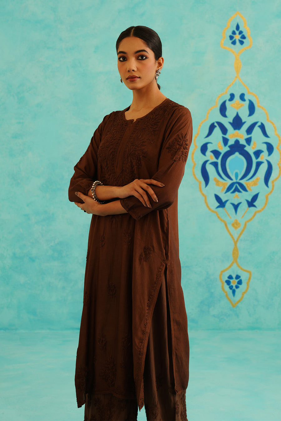 Malhar Rayon Chikankari Kurti Set