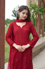 Load image into Gallery viewer, Gulnaaz Viscose Premium Chikankari Kurti Set
