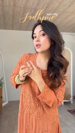 Load image into Gallery viewer, Gulnaaz Viscose Premium Chikankari Kurti Set