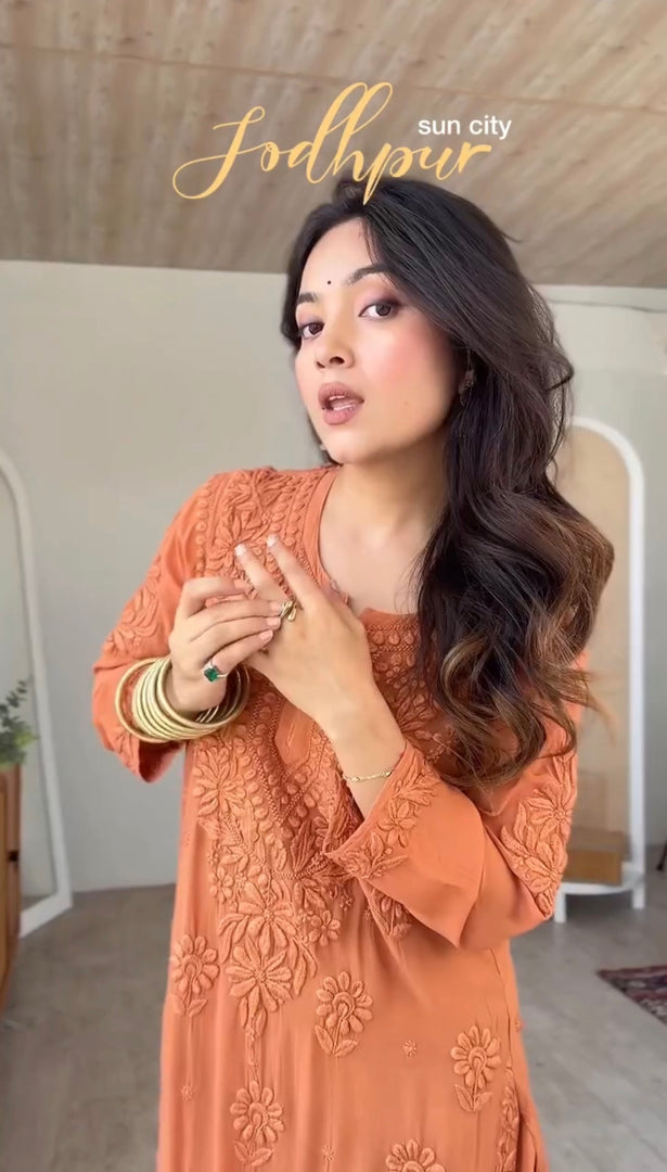 Gulnaaz Viscose Premium Chikankari Kurti Set