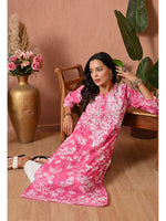 Load image into Gallery viewer, Aadat Mulmul Straight Chikankari Kurti