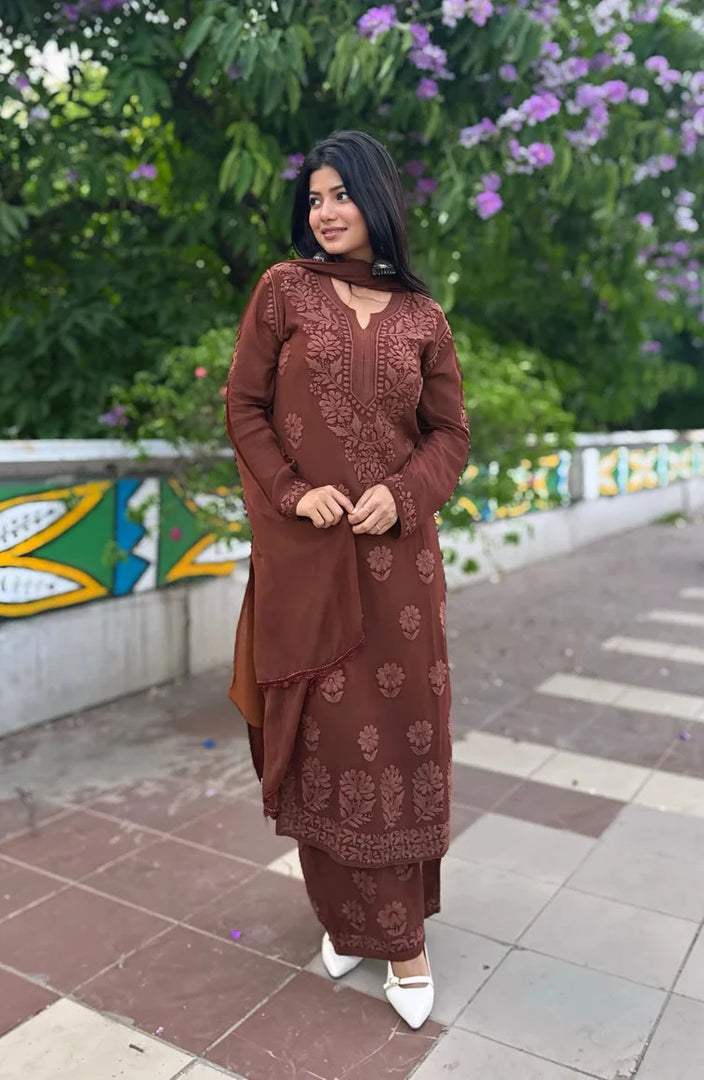 Gulnaaz Viscose Premium Chikankari Kurti Set