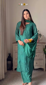 Load image into Gallery viewer, Surma Viscose 3D Chikankari Kurta Set