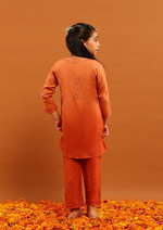 Load image into Gallery viewer, Titli Cotton Chikankari Ombre Girl's 3 PC A-Line Kurta Set - The Lucknowi Chikan 