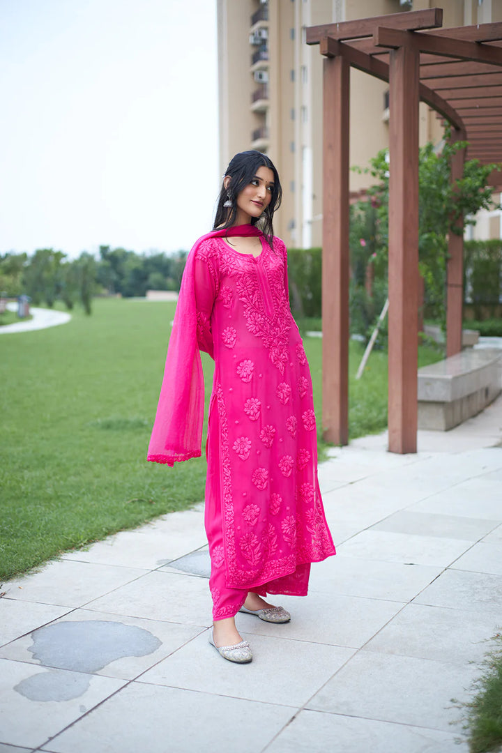 Gulnaaz Viscose Premium Chikankari Kurti Set