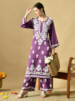 Load image into Gallery viewer, Daniya Modal Chikankari Kurti Set - The Lucknowi Chikan 