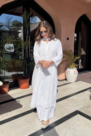 Kalira Rayon Mukaish Chikankari Kurti Set