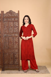 Palak Modal Dyed Premium Chikankari Kurti Set