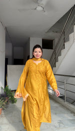 Load image into Gallery viewer, Polki Chanderi Chikankari Suit Set
