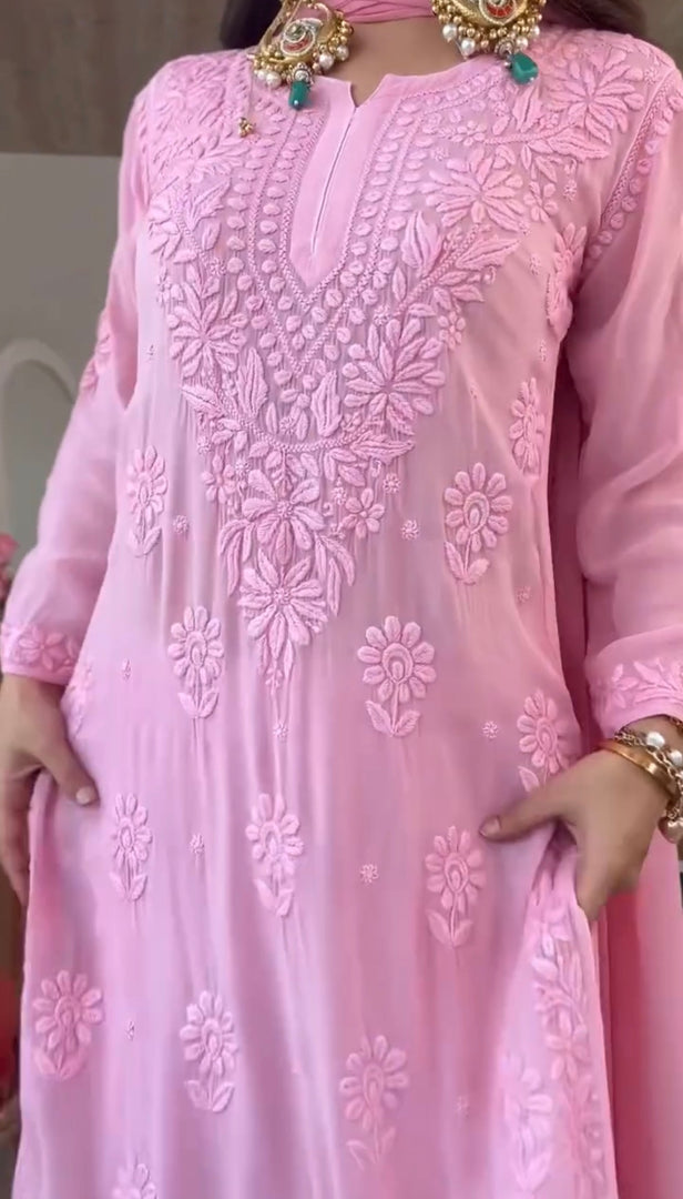 Gulnaaz Viscose Premium Chikankari Kurti Set