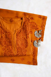 Ulfat Rayon Mukaish Chikankari Kurti & Pallazo Set