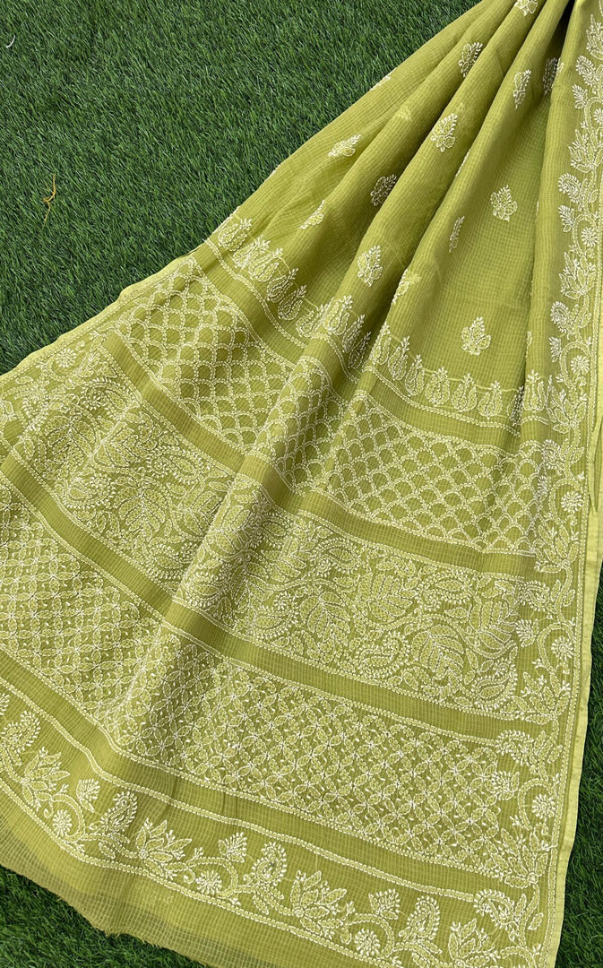 Jogini Kota Doria Chikankari Saree