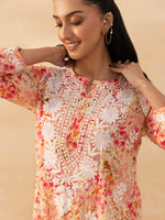 Load image into Gallery viewer, Ruhaab Mulmul Chikankari Kurti Pallazo Set