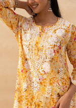 Load image into Gallery viewer, Ruhaab Mulmul Chikankari Kurti Pallazo Set