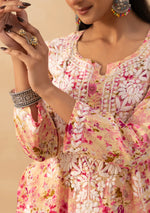Load image into Gallery viewer, Ruhaab Mulmul Chikankari Kurti Pallazo Set
