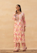 Load image into Gallery viewer, Ruhaab Mulmul Chikankari Kurti Pallazo Set