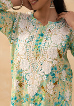 Load image into Gallery viewer, Ruhaab Mulmul Chikankari Kurti Pallazo Set