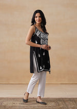 Load image into Gallery viewer, Boho Strappy Sleeveless Chikankari Kurti - The Lucknowi Chikan 