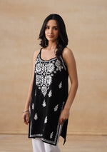 Load image into Gallery viewer, Boho Strappy Sleeveless Chikankari Kurti - The Lucknowi Chikan 