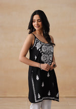 Load image into Gallery viewer, Boho Strappy Sleeveless Chikankari Kurti - The Lucknowi Chikan 