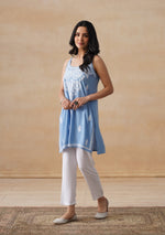 Load image into Gallery viewer, Boho Strappy Sleeveless Chikankari Kurti - The Lucknowi Chikan 