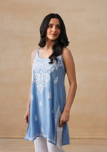 Load image into Gallery viewer, Boho Strappy Sleeveless Chikankari Kurti - The Lucknowi Chikan 