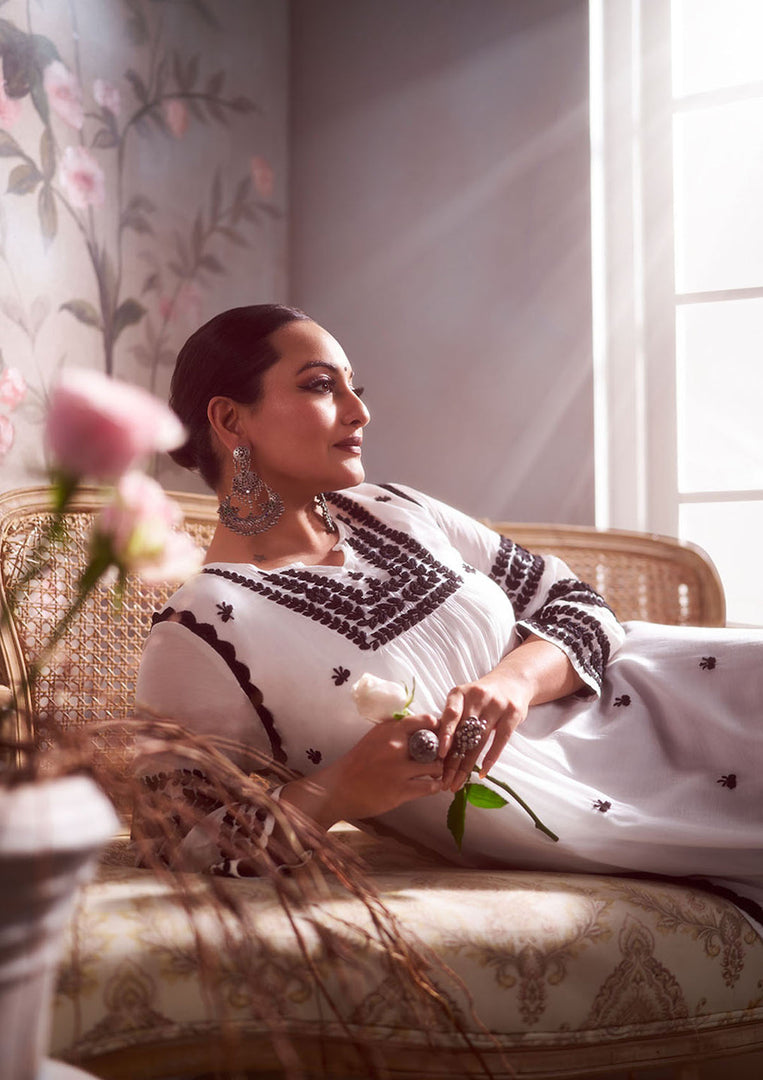 Adila Muslin Designer Chikankari Kurti - The Lucknowi Chikan 