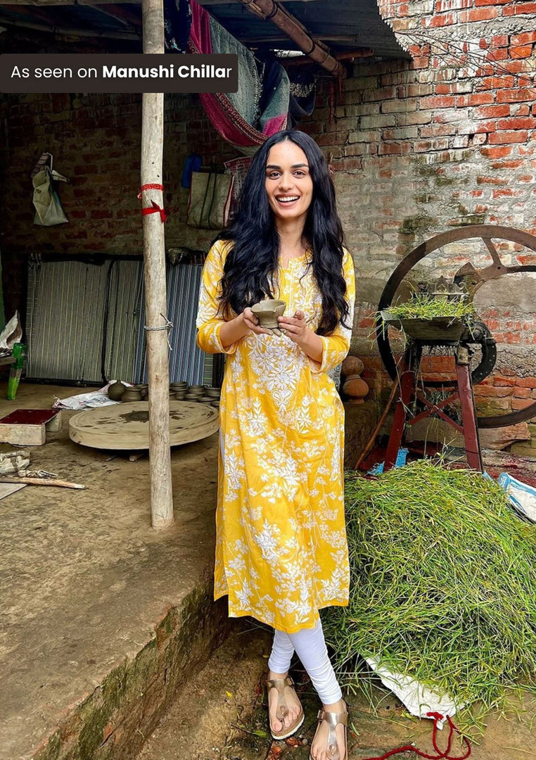 Zainab Chikankari Mulmul Straight Kurti