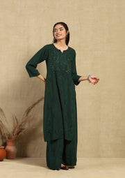 Kalira Rayon Mukaish Chikankari Kurti Set