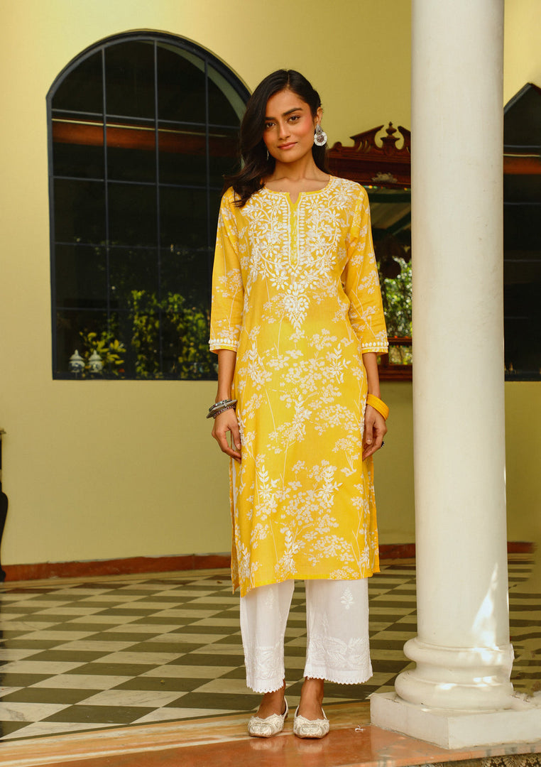 Zainab Chikankari Mulmul Straight Kurti