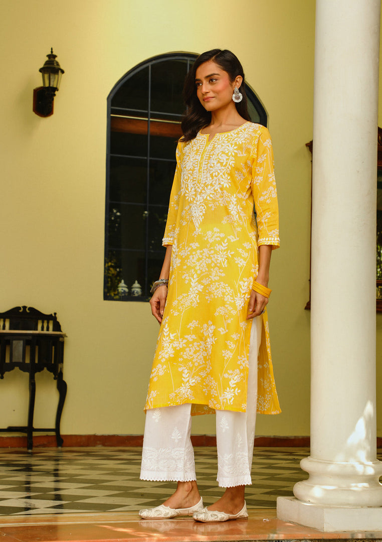 Zainab Chikankari Mulmul Straight Kurti