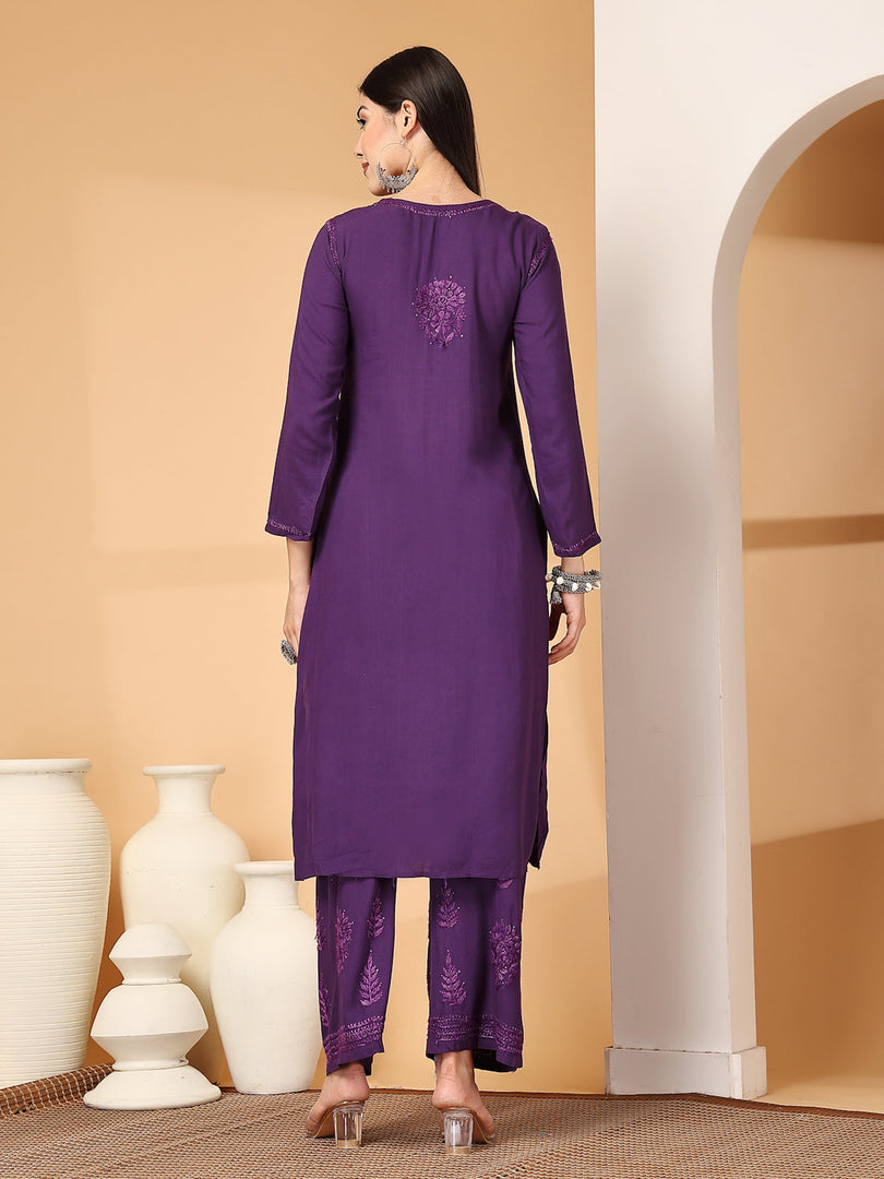 Aqsa Premium Chikankari Kurti Set