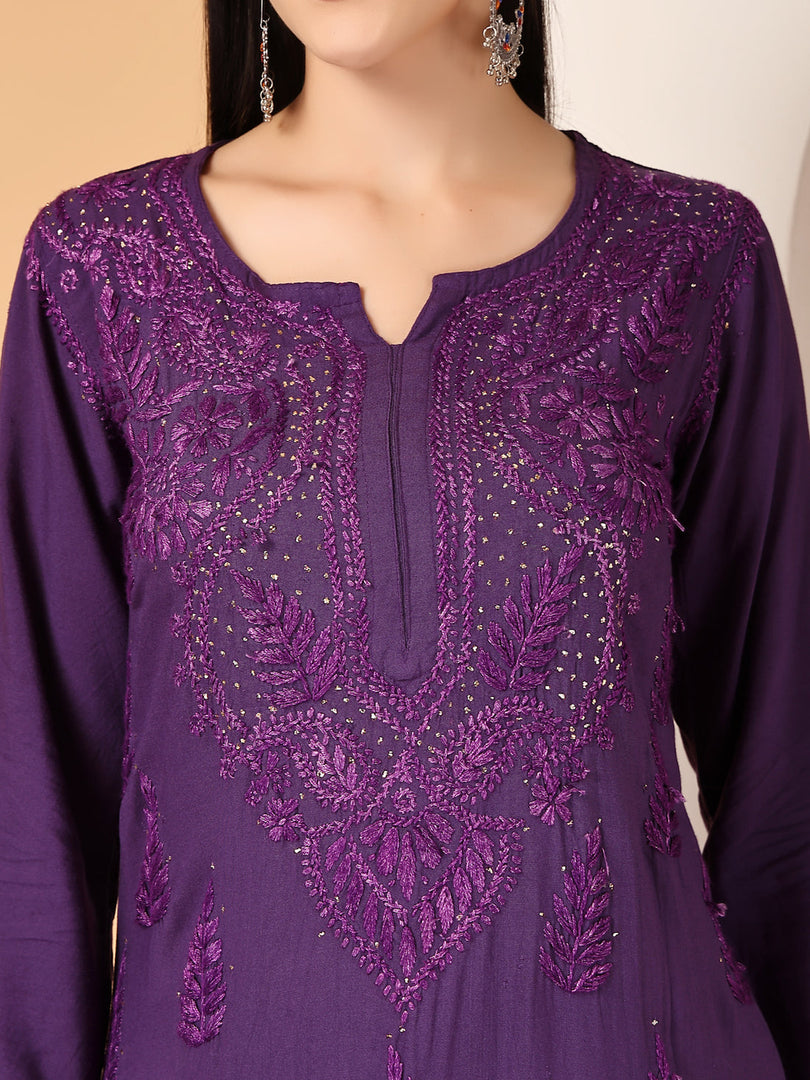 Aqsa Premium Chikankari Kurti Set