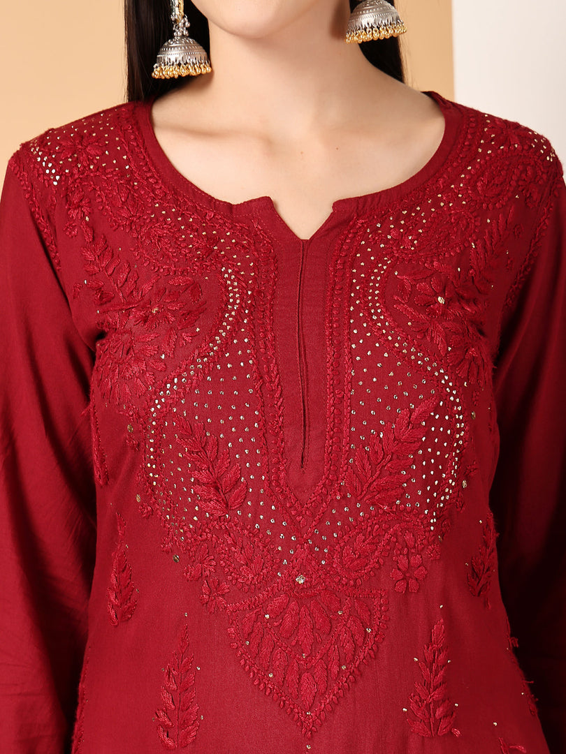 Aqsa Premium Chikankari Kurti Set