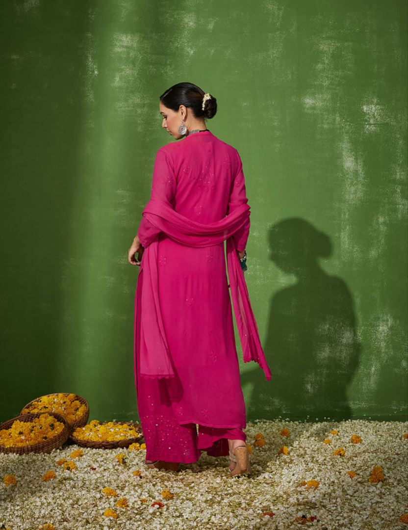 Nagma Premium Chikankari Mukaish Kurti Set