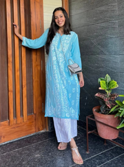 Nikhar Front Pannel Chikankari Kurti