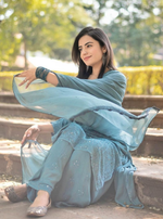 Load image into Gallery viewer, Nagma Premium Chikankari Mukaish Kurti Set
