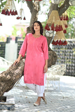 Load image into Gallery viewer, Ulfat Rayon Mukaish Chikankari Kurti