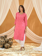 Ulfat Rayon Mukaish Chikankari Kurti