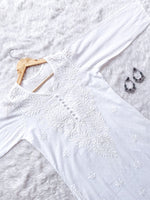 Load image into Gallery viewer, Vani Chikankari White Cotton Straight Kurta
