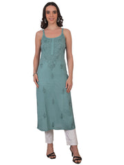 Nayab Strappy Ombre Chikankari Kurti - The Lucknowi Chikan 