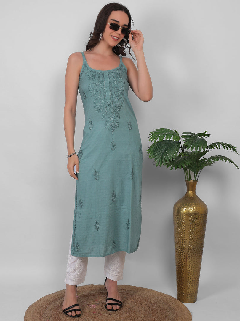 Nayab Strappy Ombre Chikankari Kurti