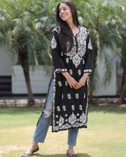 Najuk Modal Chikankari Straight Kurti